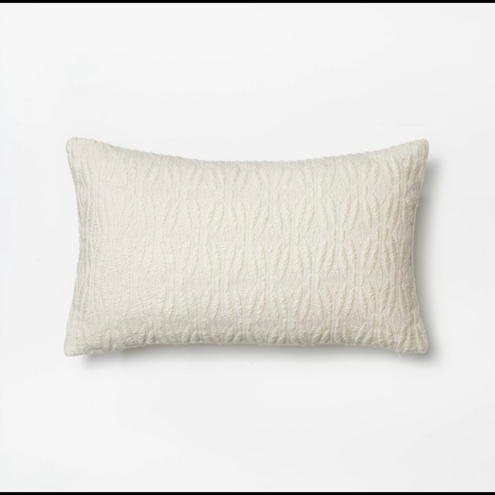 Woven Diamond Jacquard Throw Pillow Cream - Threshold Studio McGee
